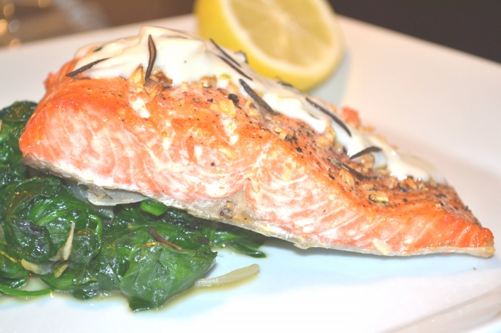 Salmon with Thyme and Cream Sauce