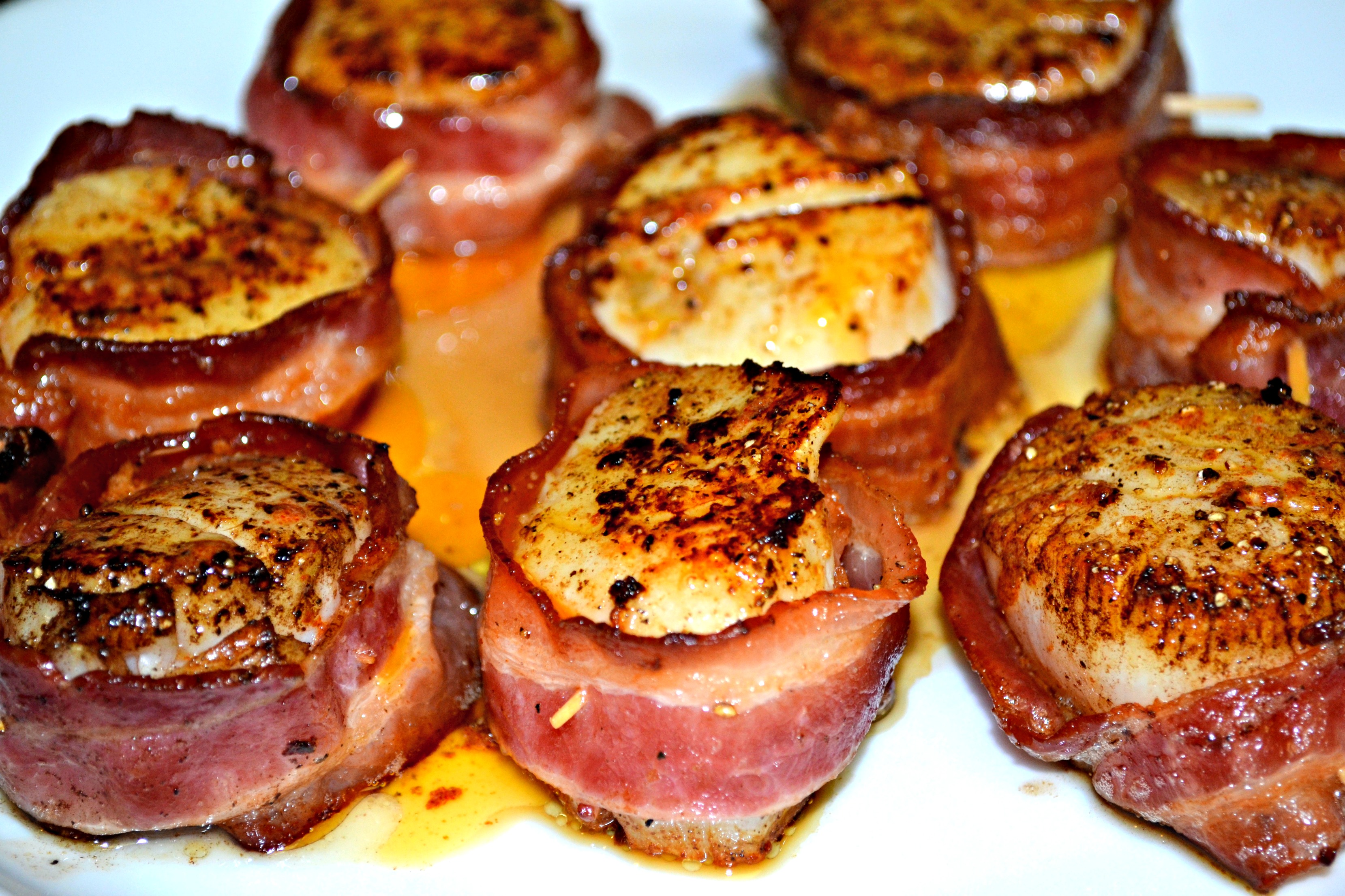 Applewood Smoked Bacon Wrapped Scallops With Chipotle Chili Butter A Hint Of Wine,Indian Cooking Wallpaper