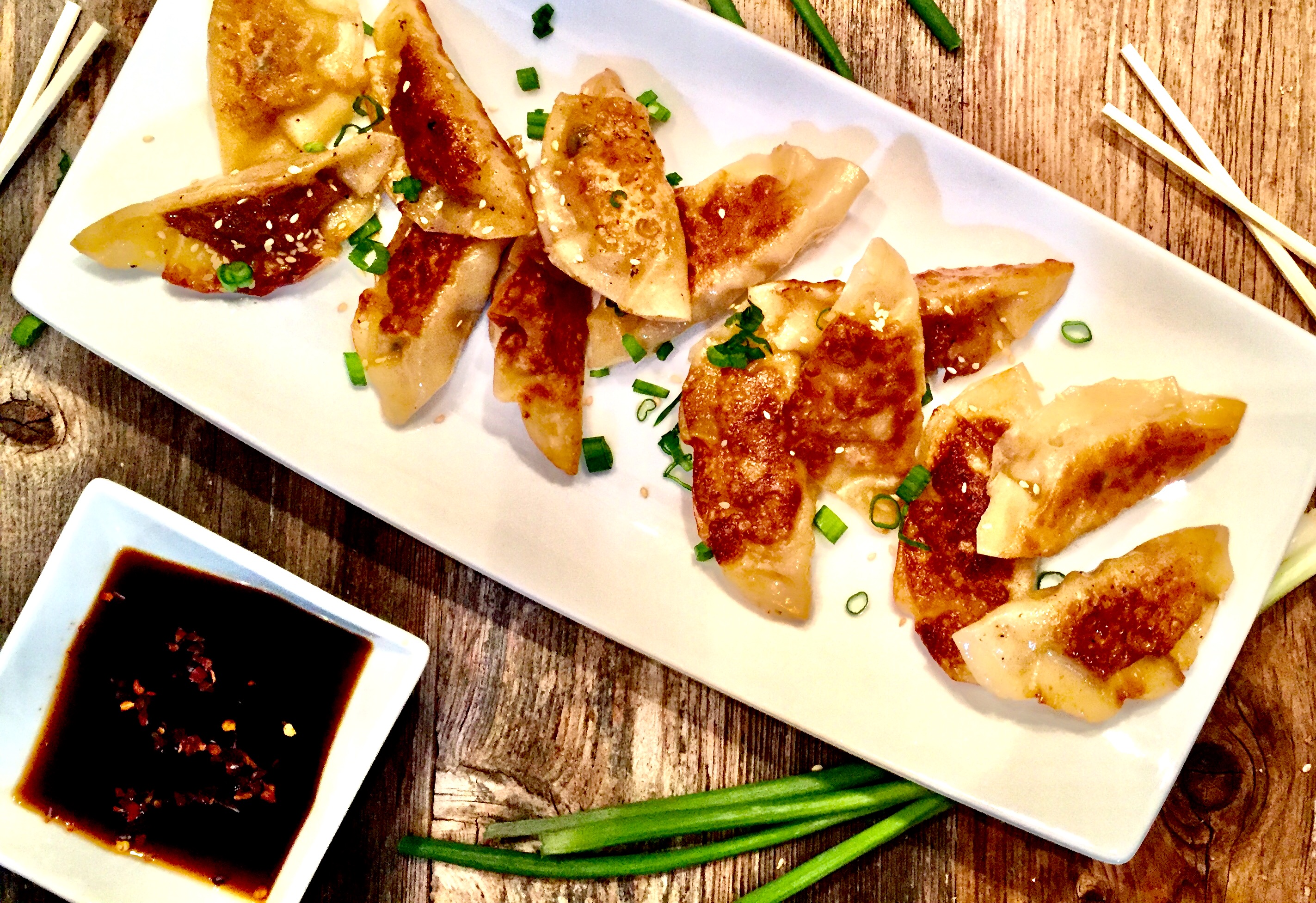 Ginger & Scallion Pot Stickers | A Hint of Wine