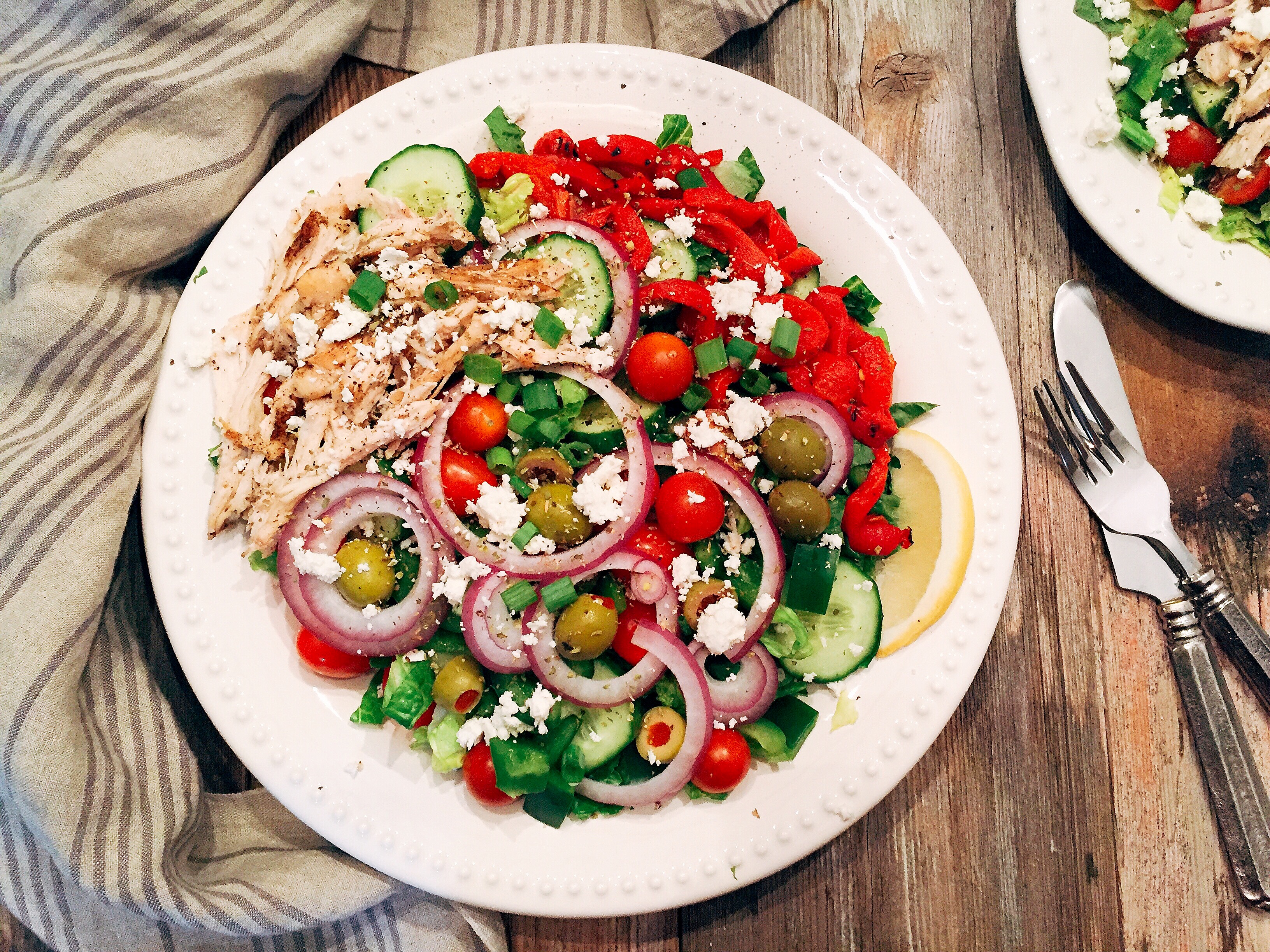 Mediterranean Chicken Salad With A Red Wine Vinaigrette A Hint Of Wine