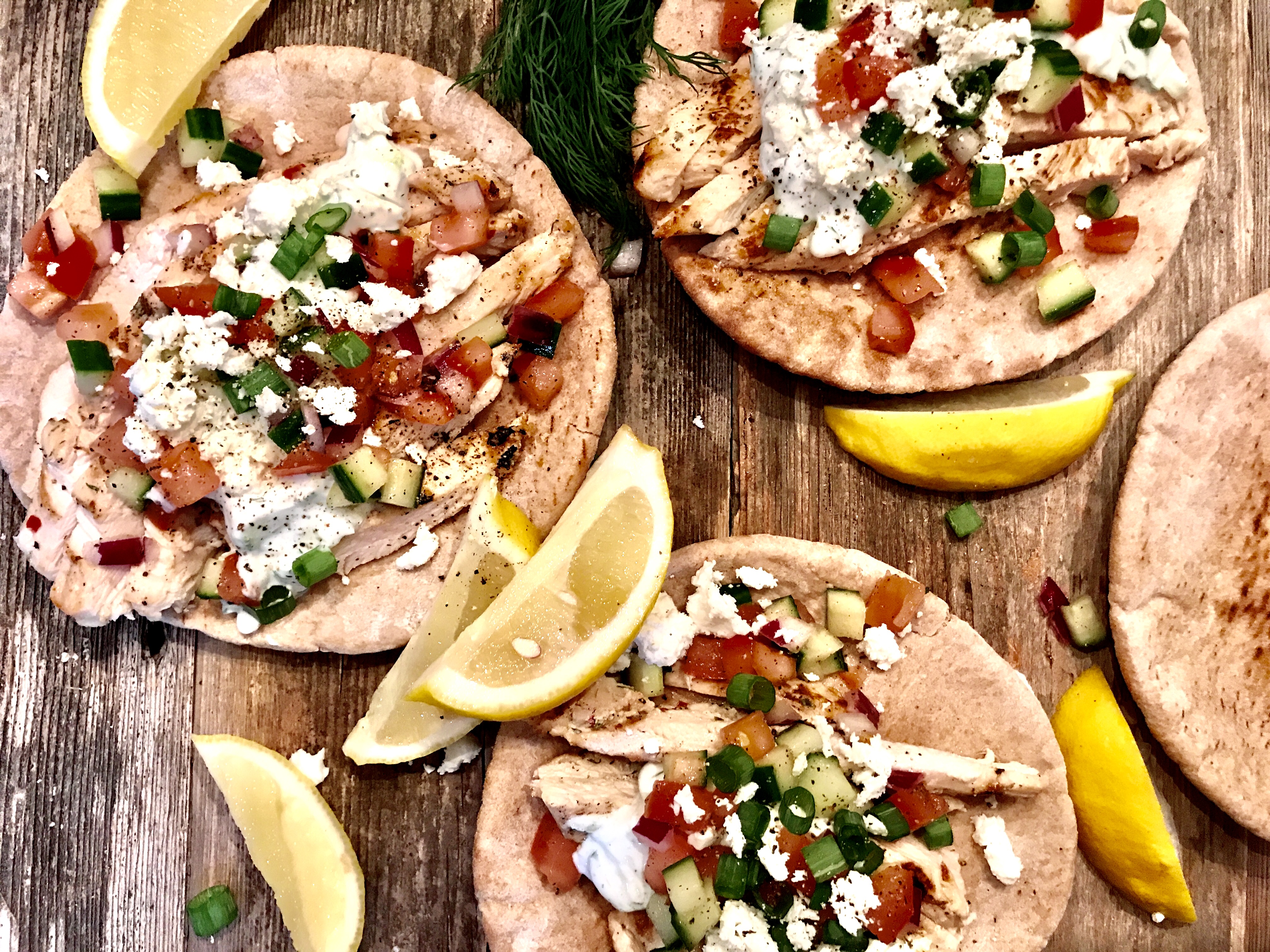 Greek Chicken Gyros with Tzatziki