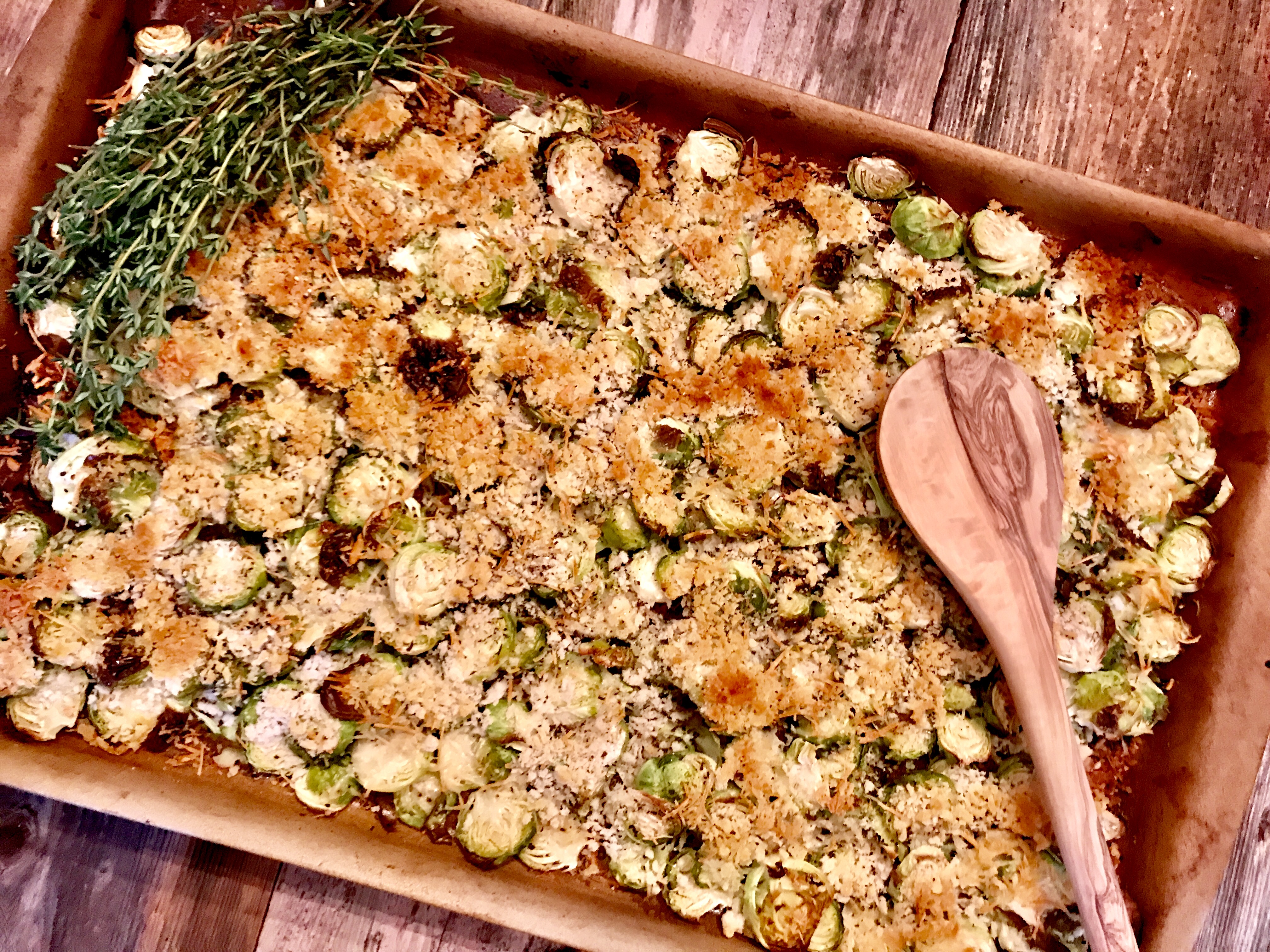 Crispy Parmesan Bread Crumb Brussels Sprouts A Hint of Wine