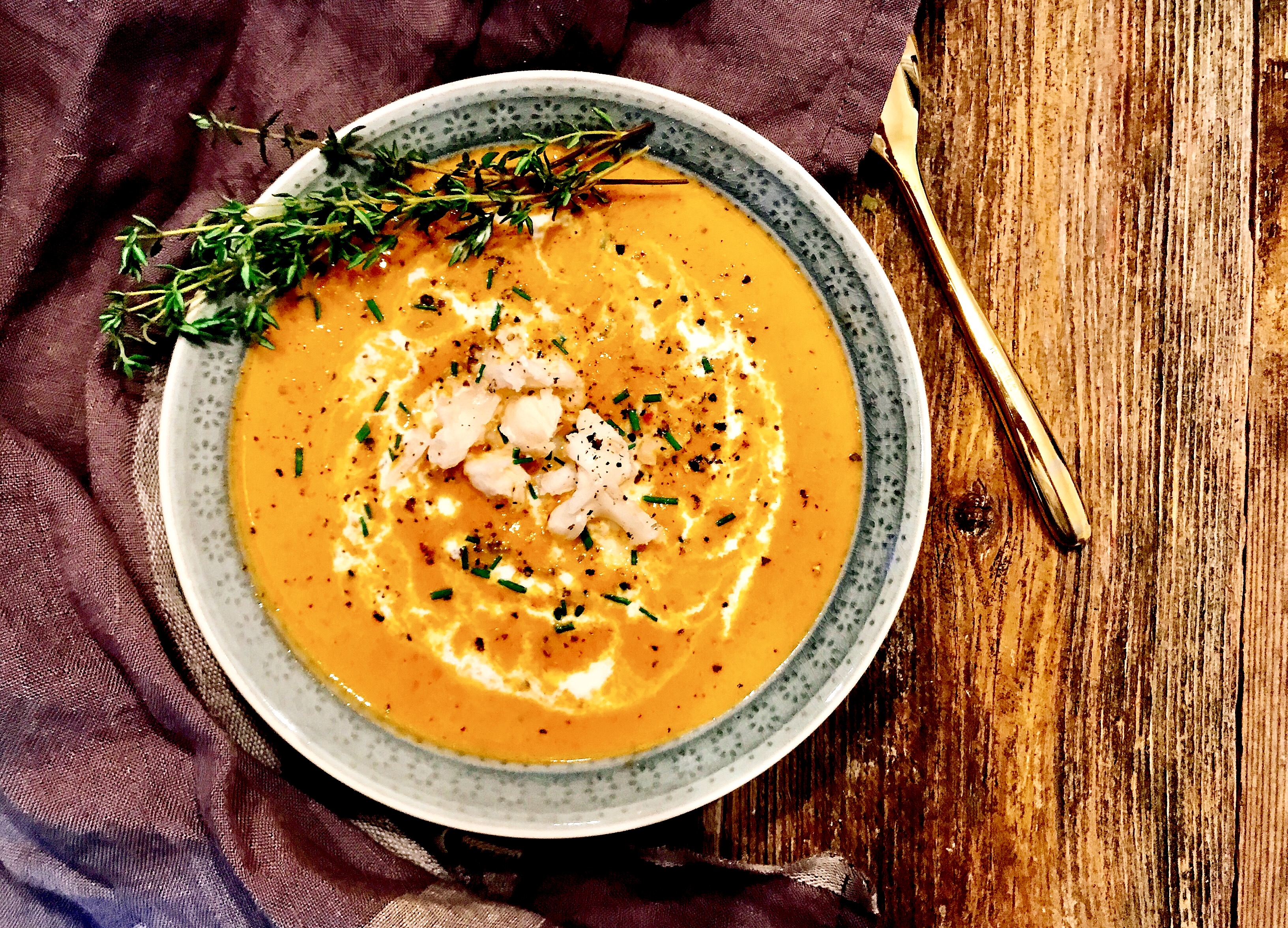 Creamy Lobster Bisque with Sherry and Thyme - A Hint of Wine