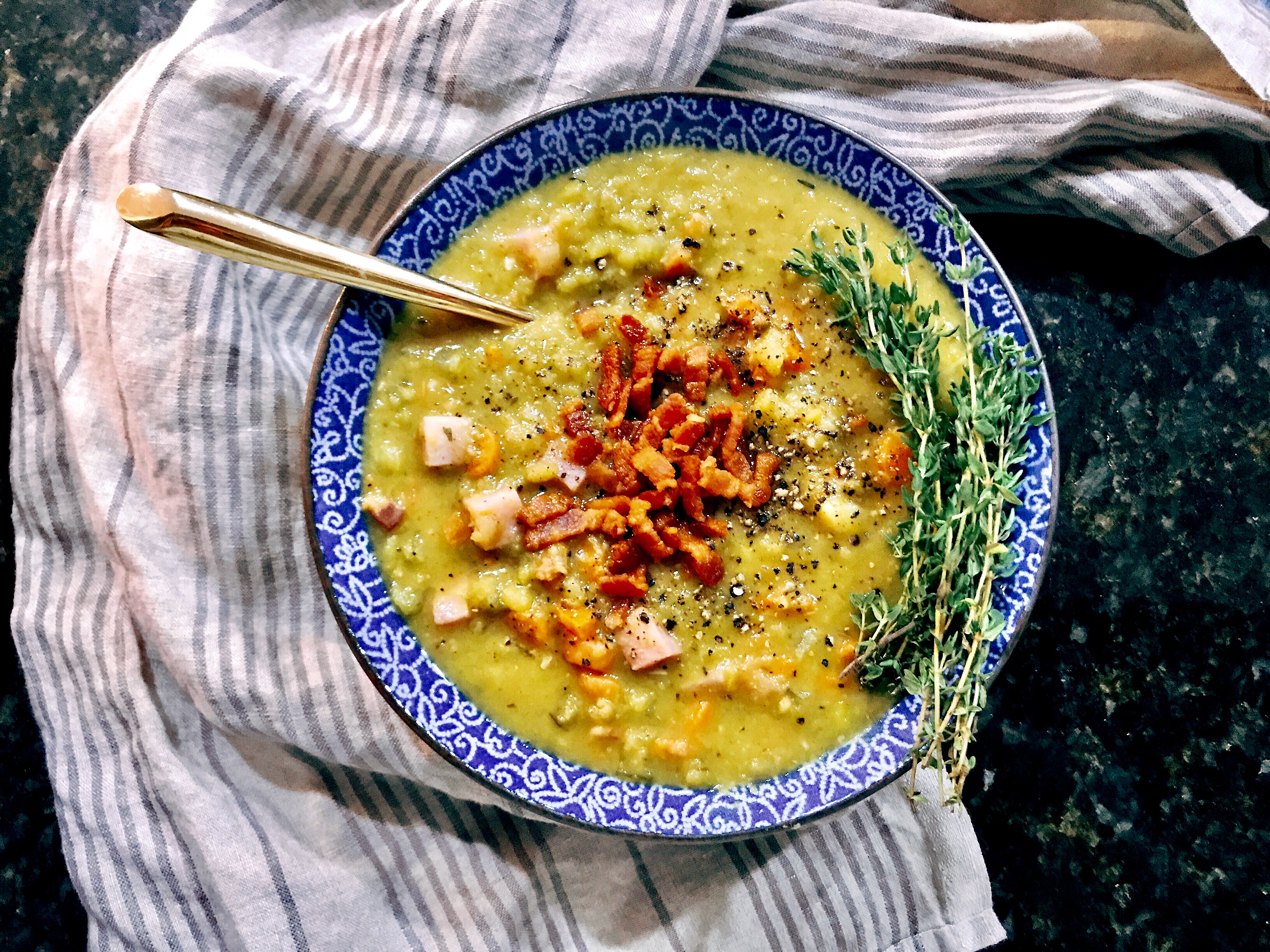 Crock-Pot Split Pea Soup Recipe with Sherry and Ham Bone