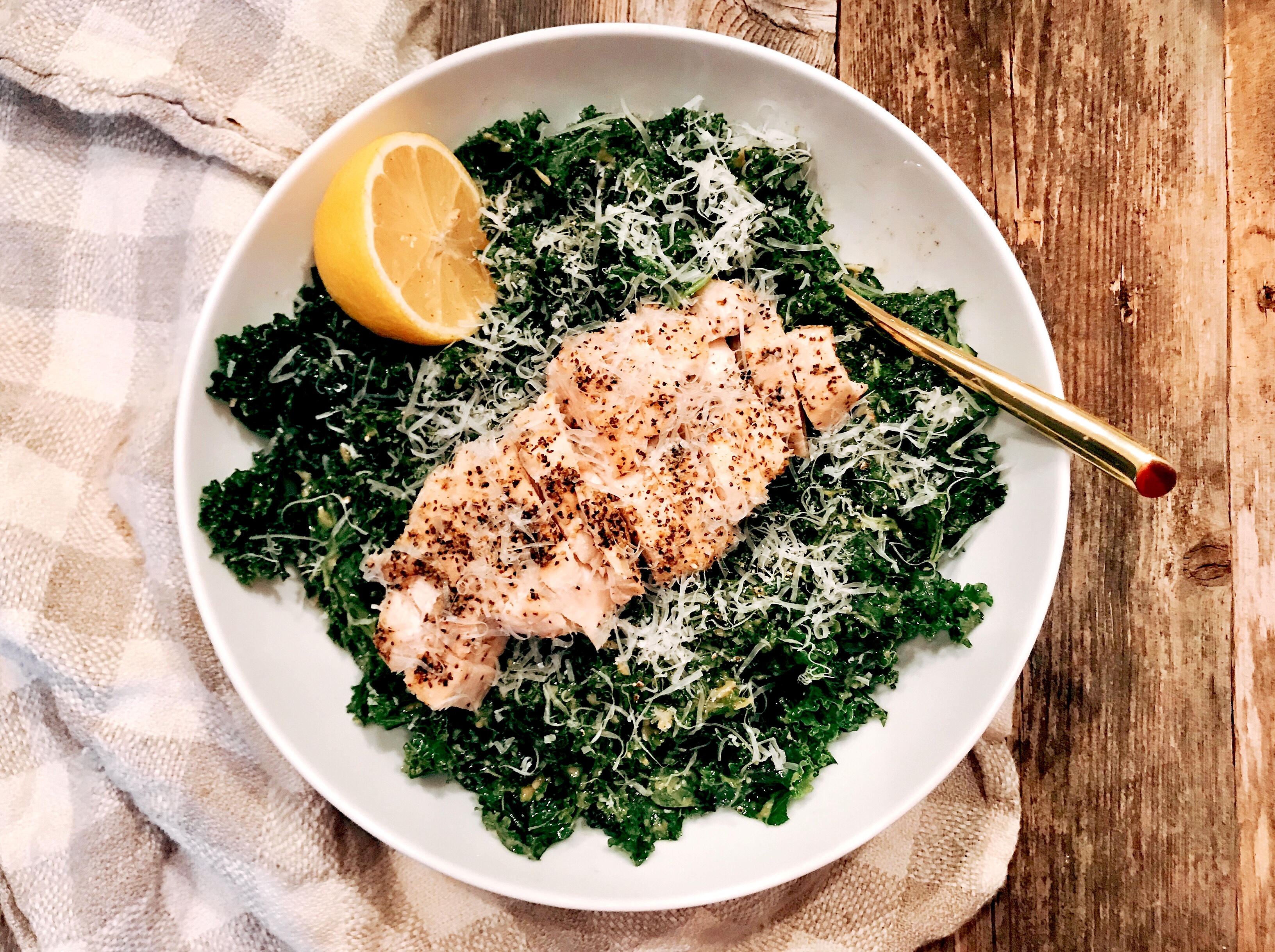 Kale Chicken Caesar Salad