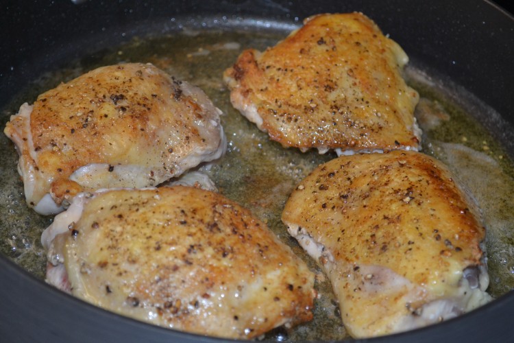 Braised Chicken Thighs with White Wine, Cipolline Onions and Mushrooms ...