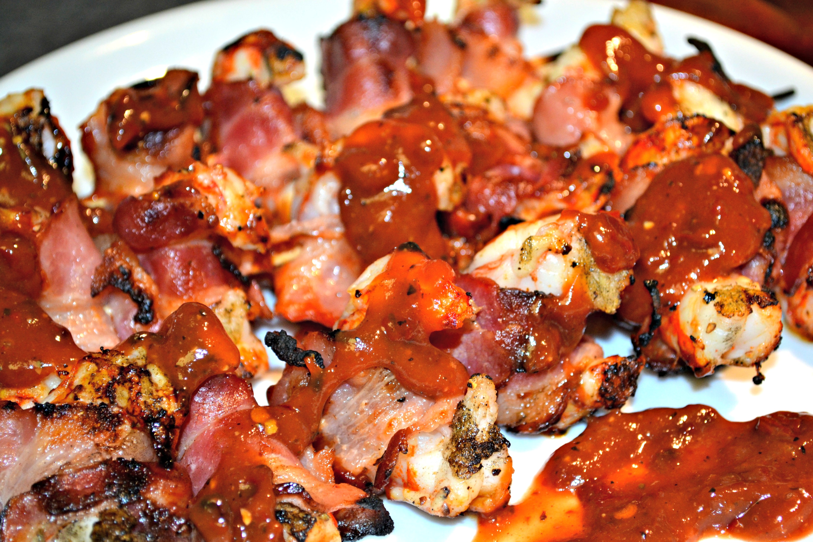 Applewood Smoked Bacon-Wrapped Shrimp with a Chipotle BBQ Sauce