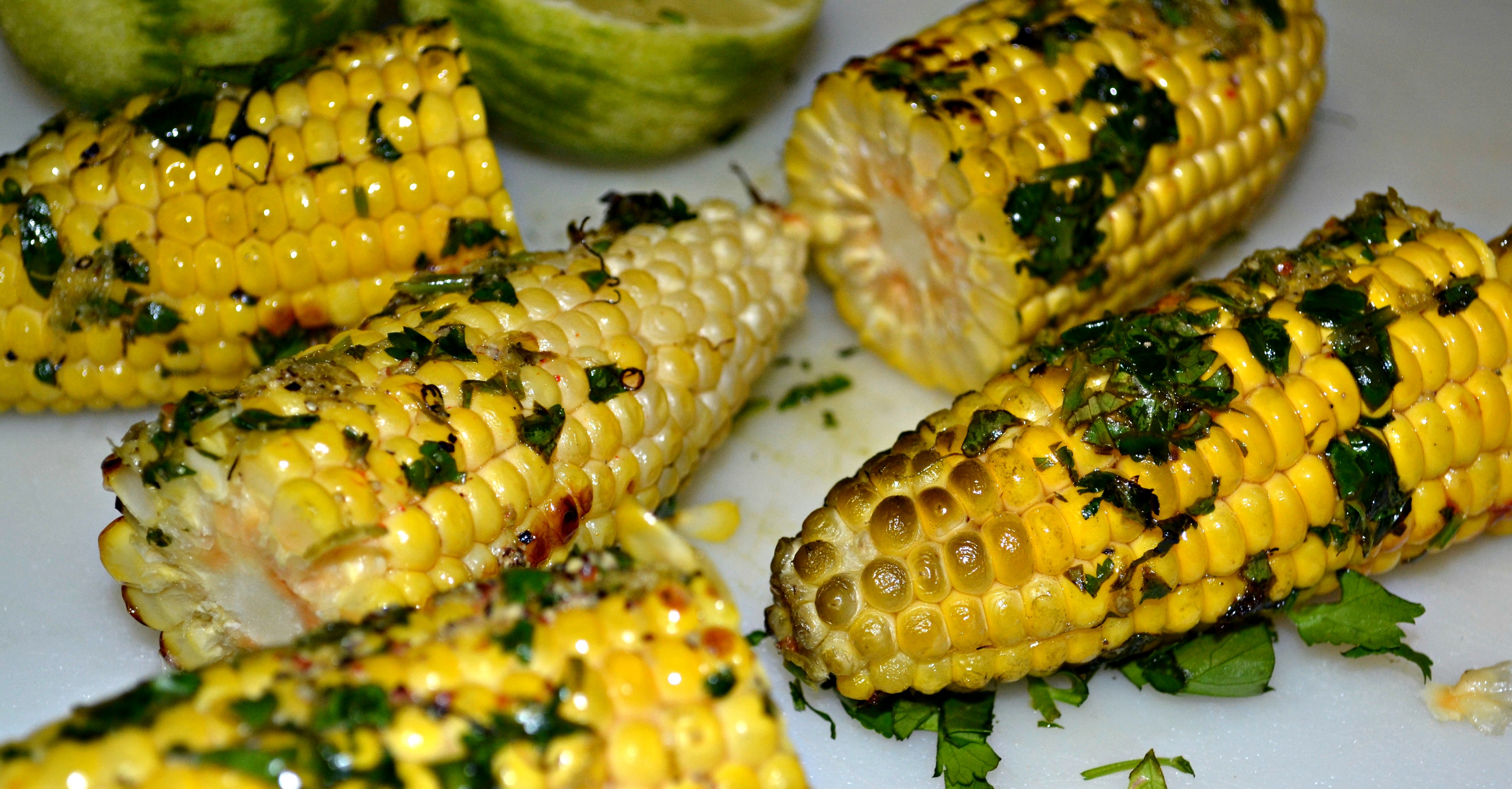 Grilled Corn with Cilantro-Lime Butter