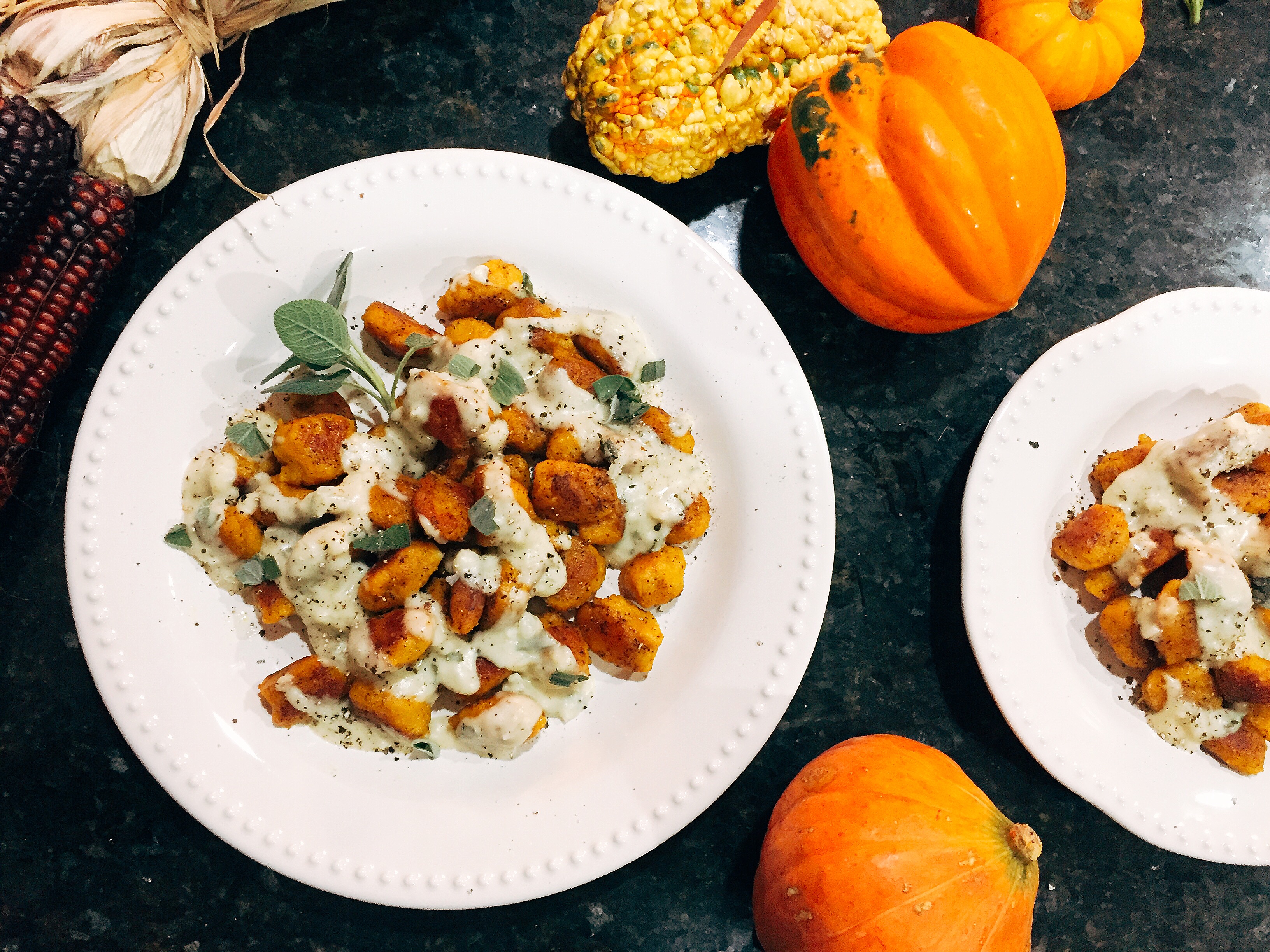 Butternut Squash Gnocchi with a Sage and Gouda Cheese Sauce
