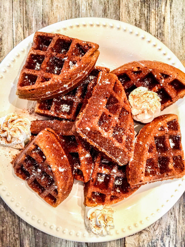 Gingerbread Waffles with Griddled Pears Recipe