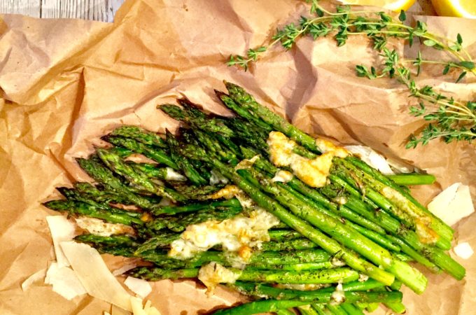 Roasted Asparagus with Thyme and Parmesan