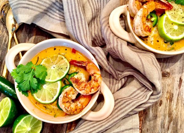 Thai Shrimp Red Curry Bowls + Zoodles [Whole30]