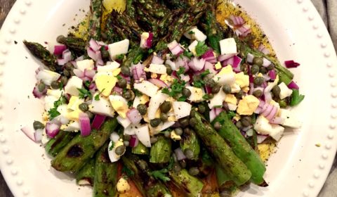 Picture of Spring Marinated Asparagus with Hard Boiled Egg, Capers, and Basil - A ...