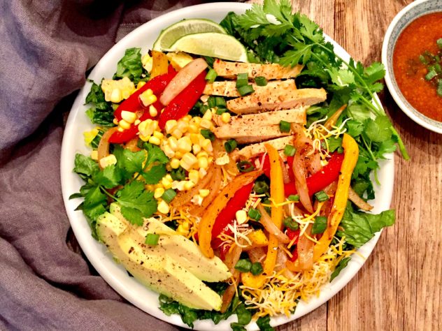 Fajita Chicken Salad with a Chili-Lime Vinaigrette