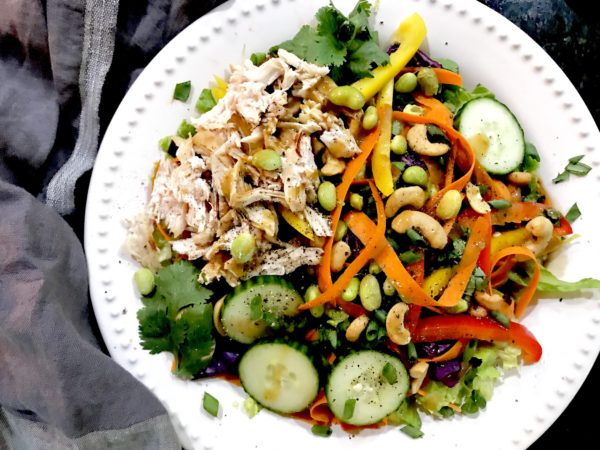 Thai Chopped Chicken Salad with a Ginger-Peanut Dressing