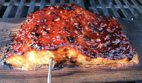 Grilled Cedar Planked Salmon with Asian Glaze