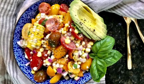 Corn, Tomato, & Avocado Salad with a Dijon Vinaigrette