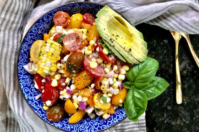 Corn, Tomato, & Avocado Salad with a Dijon Vinaigrette